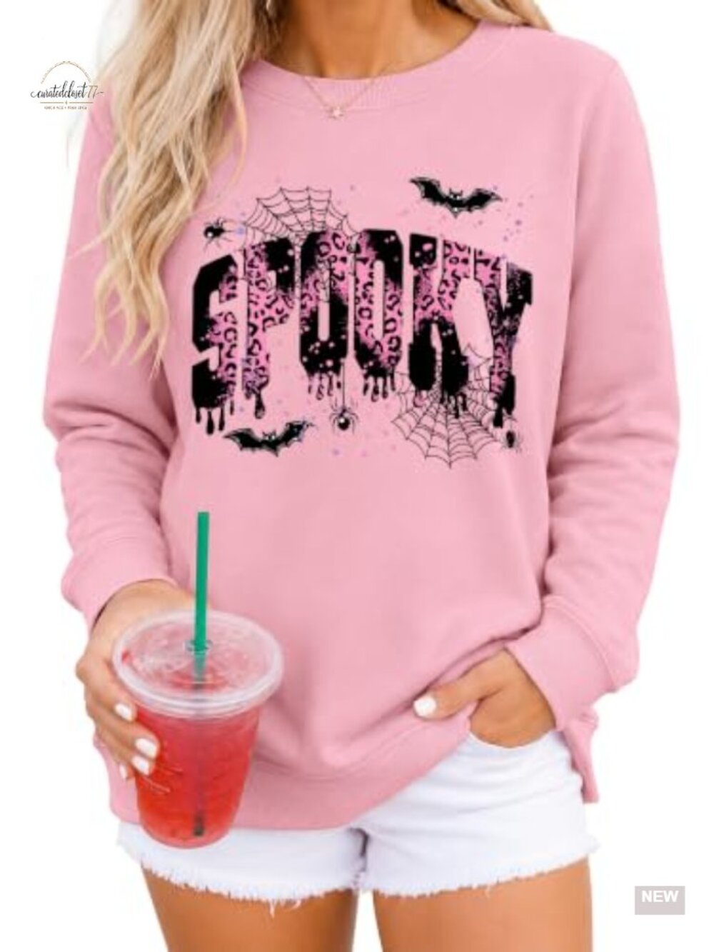 Halloween Sweatshirt Women Black Cat Pumpkin Pullover Top